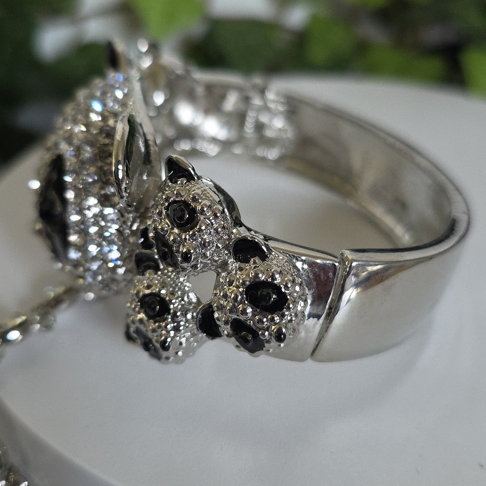 Statement Panda Bear Bracelet With Attached Ring … - image 3